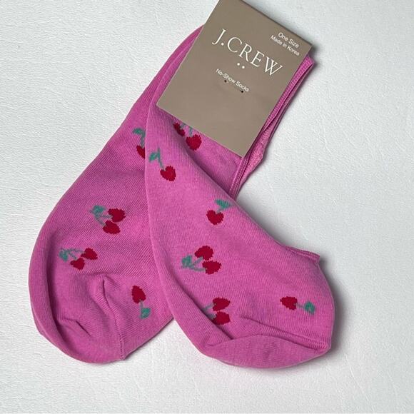 J.Crew Womens Heart and Cherries No Show Ankle Socks  New with tag - Picture 2 of 11